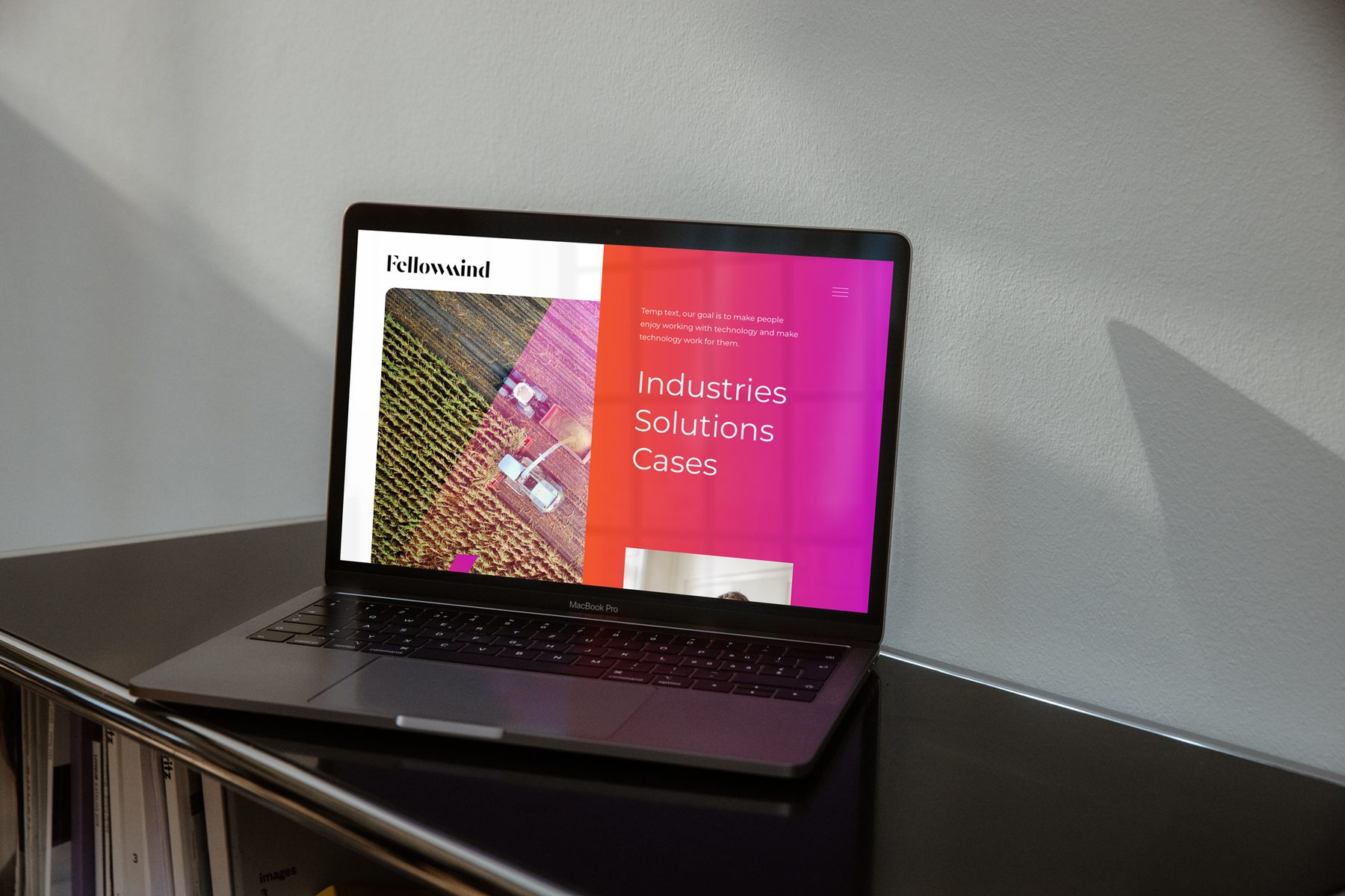 Fellowmind homepage shown on a laptop